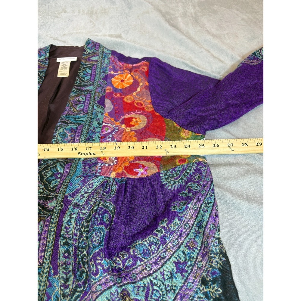 Soft‎ Surroundings Embroidered Wool Patchwork Jacket Boho Ethnic Lightweight 1X - Picture 8 of 16